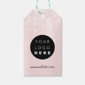 カスタム会社ロゴ製品ピンクドリップ ギフトタグ (正面)