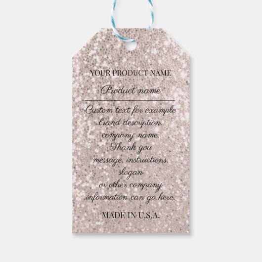 カスタム会社ロゴ製品説明バラ ギフトタグ (裏面)