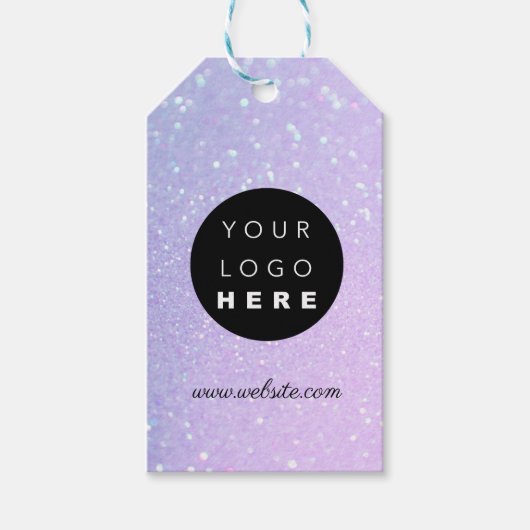 カスタム会社ロゴ製品説明パープル ギフトタグ (正面)