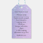 カスタム会社ロゴ製品説明パープル ギフトタグ (裏面)