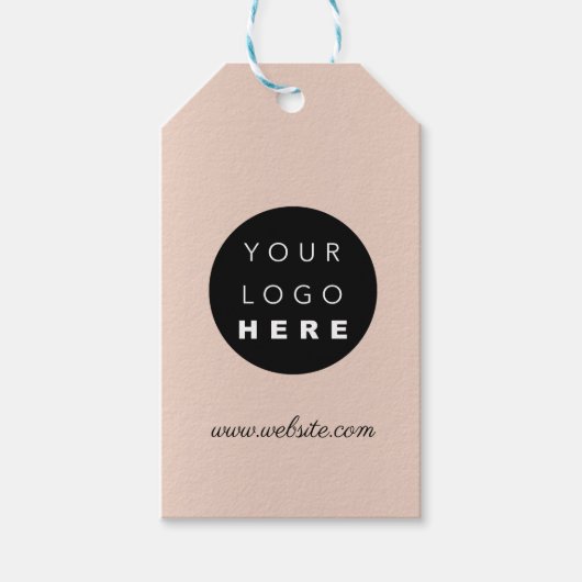 カスタム会社ロゴ製品説明ピンクローズ ギフトタグ (正面)