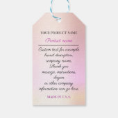 カスタム会社ロゴ製品説明ピンクローズ ギフトタグ (裏面)