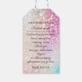 カスタム会社ロゴ製品説明ピンク ギフトタグ (裏面)