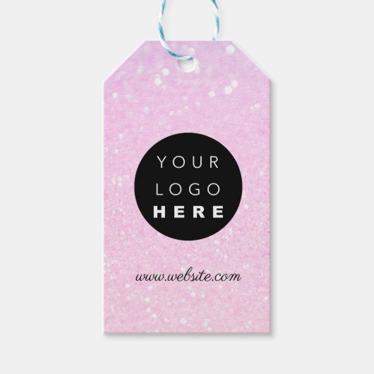 カスタム会社ロゴ製品説明ピンクGLITT ギフトタグ (正面)