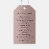 カスタム会社ロゴ製品説明ブラウンバラ ギフトタグ (裏面)