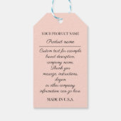 カスタム会社ロゴ製品説明価格ラベル ギフトタグ (裏面)