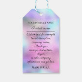 カスタム会社ロゴ製品説明自筆証書 ギフトタグ (裏面)