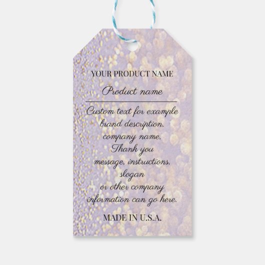 カスタム会社ロゴ製品説明金ゴールド ギフトタグ (裏面)