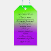 カスタム会社ロゴ製品説明Green Purp ギフトタグ (裏面)