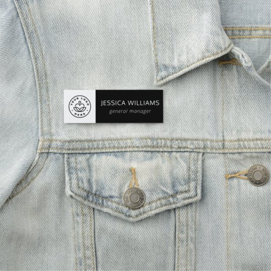 カスタム会社ロゴ黒人社員 名札 (インサイチュ)