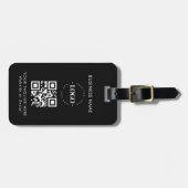 カスタム会社ロゴQRコードおよび文字シンプル ラゲッジタグ (正面横)