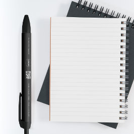 カスタム会社ロゴQRコードおよび文字シンプル 黒ボールペン