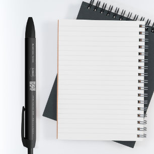 カスタム会社ロゴQRコードおよび文字シンプル 黒ボールペン