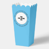 カスタム会社ロゴQRコード文字ブルーポップコーンボックス フェイバーボックス (裏面)