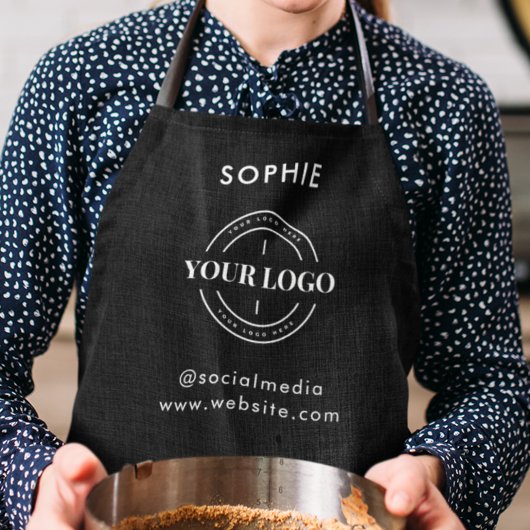 カスタム会社ロ企業のゴモダンシンプルブラック エプロン