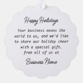 カスタム会社ロ企業のゴモダン会社 オーナメントカード (裏面)