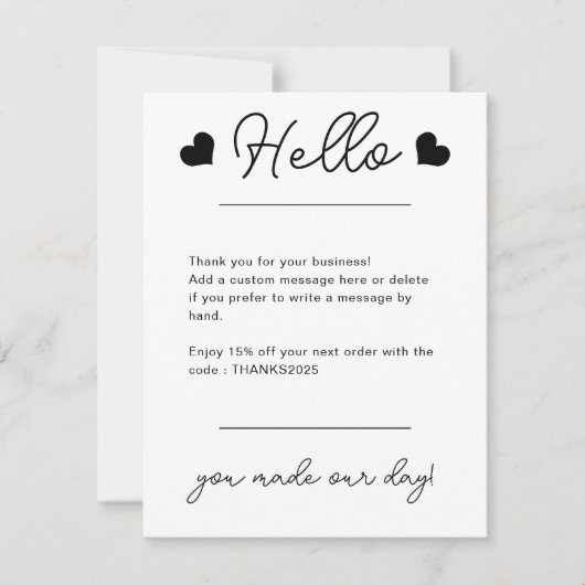 カスタム会社ロ企業のゴモダン会社 サンキューカード (正面)