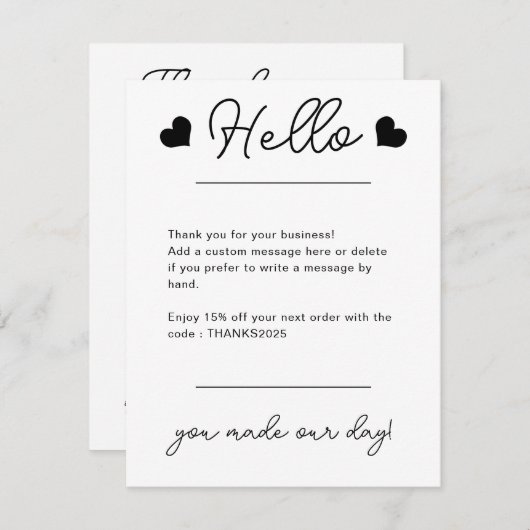 カスタム会社ロ企業のゴモダン会社 サンキューカード (正面/裏面)