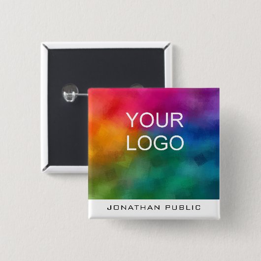 カスタム会社企業のロゴ文字 缶バッジ (正面&裏面)