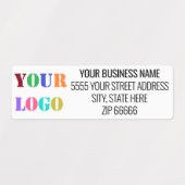 カスタム会社名の住所とロゴのラベル ラベル (デザイン1)