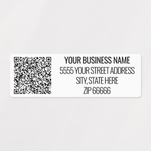カスタム会社名の住所とQRコードラベル ラベル (デザイン1)
