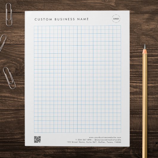カスタム会社名ロゴQRコード描画グラフパッド ノートパッド