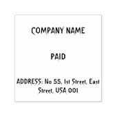 カスタム会社名 住所 有料 印刷 黒インク セルフインキングスタンプ (デザイン)