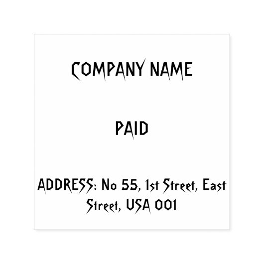 カスタム会社名 住所 有料 印刷 黒インク セルフインキングスタンプ (デザイン)