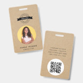 カスタム会社員カード素朴工芸 バッジ (正面＆裏面)