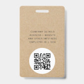 カスタム会社員カード素朴工芸 バッジ (裏面)