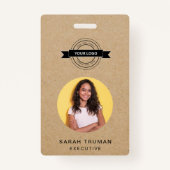 カスタム会社員カード素朴工芸 バッジ (正面)