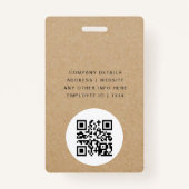 カスタム会社員カード素朴工芸 バッジ (裏面)