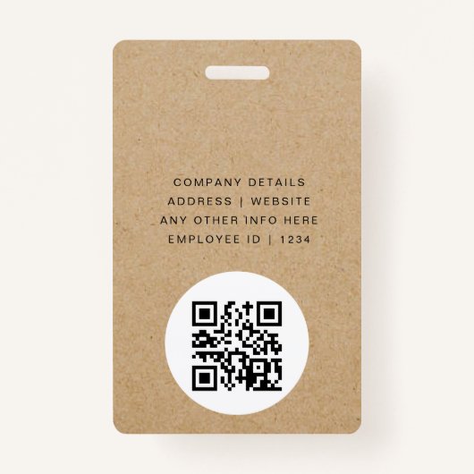 カスタム会社員カード素朴工芸 バッジ (裏面)