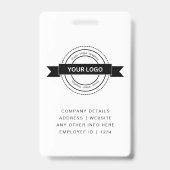 カスタム会社従業員カードのミニマリストとモダン バッジ (裏面)