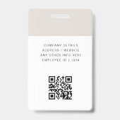 カスタム会社従業員カードのミニマリストとモダン バッジ (裏面)