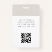 カスタム会社従業員カードのミニマリストとモダン バッジ (裏面)