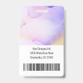 カスタム会社水彩紫色の従業員ID バッジ (裏面)