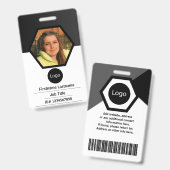 カスタム会社社員ID、写真ロゴバーコード バッジ (正面＆裏面)