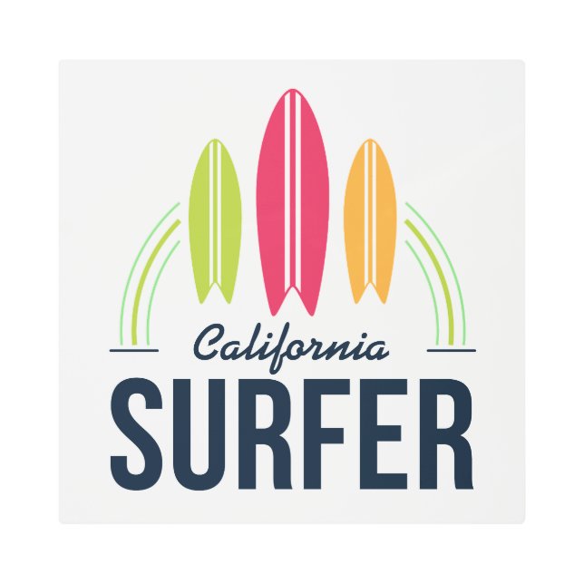 カスタム位置サーファーのメタルウォールアート メタルプリント (正面)