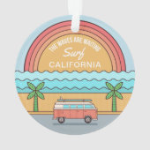 カスタム位置サーファーオーナメント オーナメント (裏面)