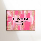 カスタム位置標識ドームデコ名門私立校風のールピンク ポスター