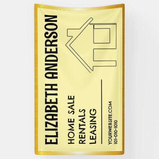 カスタム住宅販売営業レンタル及びリース 横断幕 (縦)