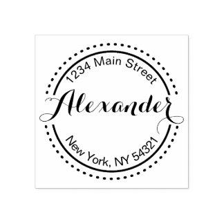 カスタム住所スタンプ、円モダン ラバースタンプ