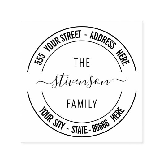 カスタム住所ラウンド自己インク入力スタンプテンプレート セルフインキングスタンプ (デザイン)