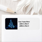 カスタム住所 シールクリスマモダンスブルー ラベル (インサイチュ)