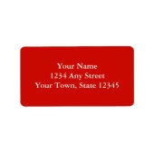 カスタム住所 シール – 明るい赤 (正面)
