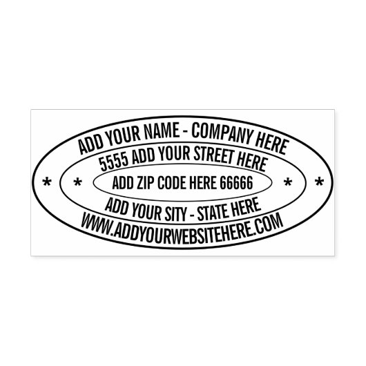 カスタム住所WebサイトOvalスタンプ ラバースタンプ (インプリント)