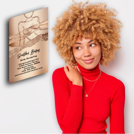 カスタム体スカルプト化粧品ロゴQRCodeインサート 名刺