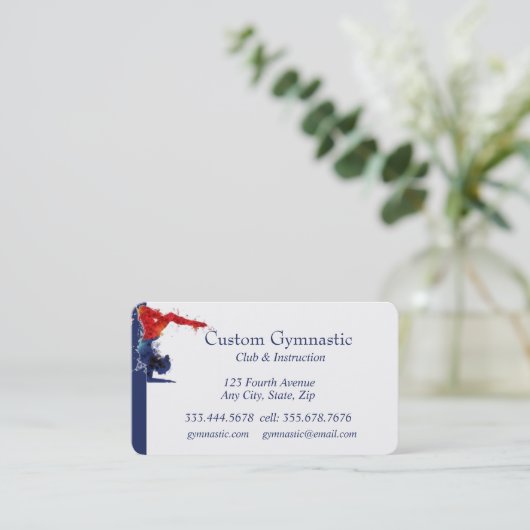 カスタム体操クラブインストラクター名刺 名刺 (スタンド正面)