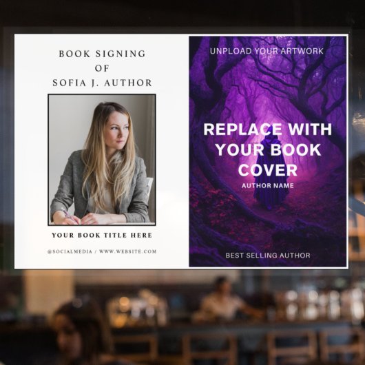 カスタム作家表紙とプロモーション署名 ウィンドウサイン